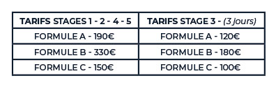 tarifs stages tennis enfants